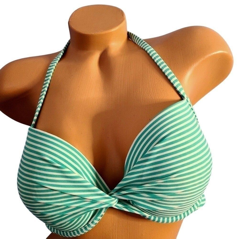 Aerie Bridget Swimwear Bikini Top Halter, Green, swim bikini top Size 36D - Picture 4 of 9
